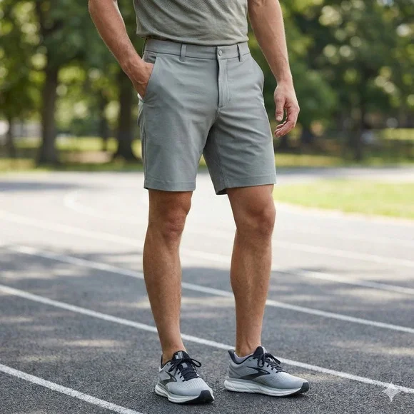 Lululemon Commission Classic-Fit Short Mens 32 9" Warpstreme Seal Grey Golf - Picture 1 of 8